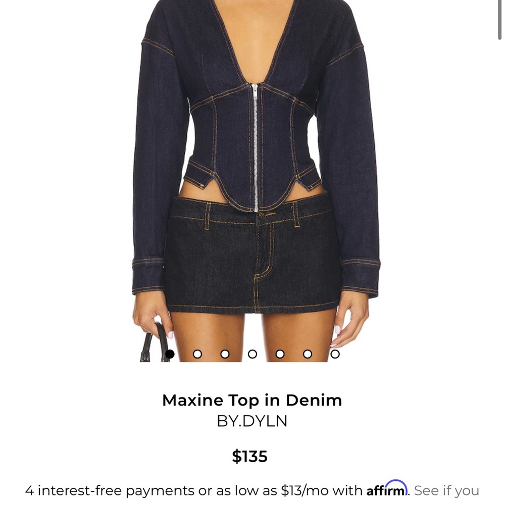 BY.DYLN Denim Crop Top - Dark Blue